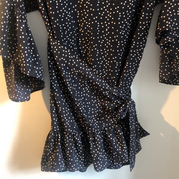 Polka Dot Wrap Dress with flutter sleeve - Picture 3 of 3